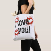Red Paint Splatter Hearts, ik hou van je Draagtas (Dichtbij)