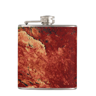 Red Painted Rock Heupfles