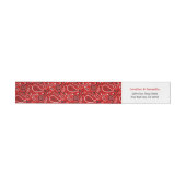 Red Paisley Bandana Print Étiquette de adresse (Individuel)
