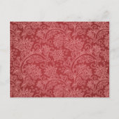 Red Paisley Damask Designer Floral Classic Briefkaart (Voorkant)