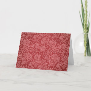 Red Paisley Damask Designer Floral Classic Kaart