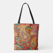 Red Paisley Design Tas (Achterkant)