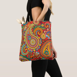 Red Paisley Design Tas