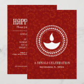 Red Paisley Diwali Kaart (Voorkant / Achterkant)