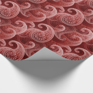 Red Paisley Exotic Pattern Cadeaupapier