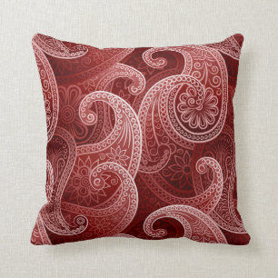 Red Paisley Exotic Pattern Kussen