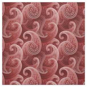 Red Paisley Exotic Pattern Stof