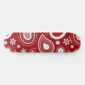 Red Paisley Floral Aangepaste Aangepaste Naam Skateboard (Horizontaal)