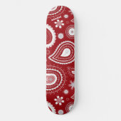 Red Paisley Floral Aangepaste Aangepaste Naam Skateboard (Voorkant)