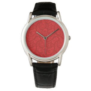 Red Paisley Horloge