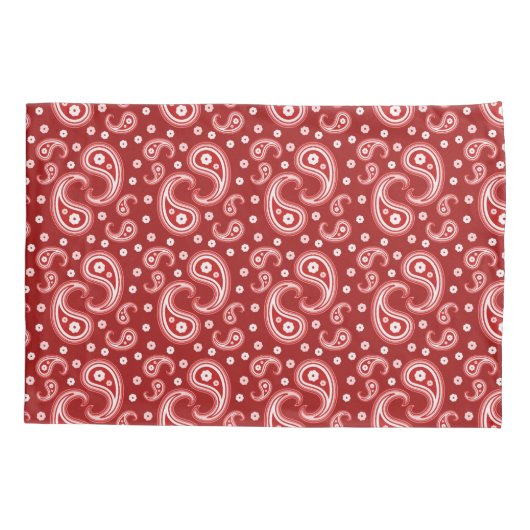 Red Paisley Kussensloop (Achterkant-Links)