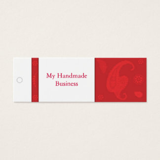 Red Paisley Label Mini Visitekaartjes