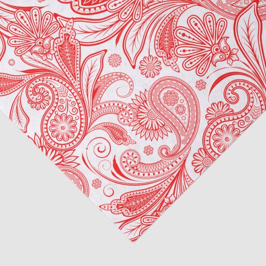 Red  Paisley Pattern Tissuepapier (Detail)