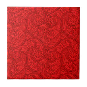 Red Paisley Tegeltje