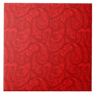 Red Paisley Tegeltje