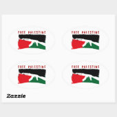 Red Palestina Ovale Sticker (Vel)