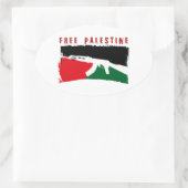Red Palestina Ovale Sticker (Tas)