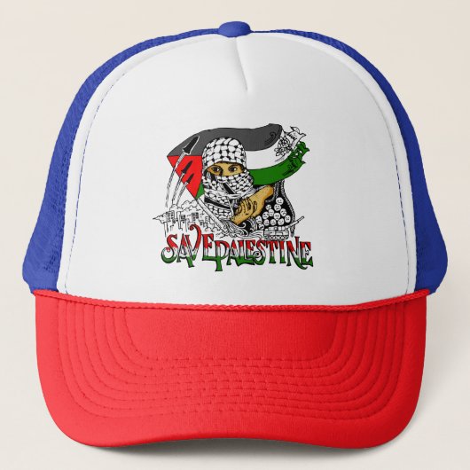 Red Palestina Trucker Pet (Voorkant)