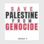 RED PALESTINA VAN GENOCIDE STICKER (Vel)