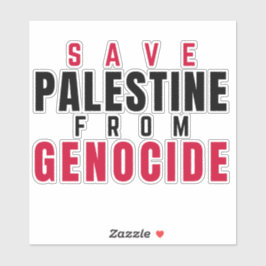 RED PALESTINA VAN GENOCIDE STICKER