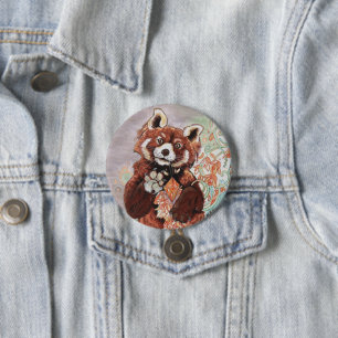 Red Panada Crystaline Vibes Art Ronde Button 7,6 Cm