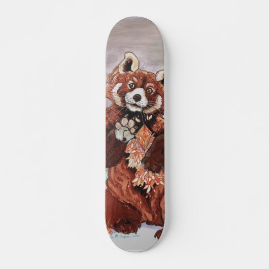 Red Panada Crystaline Vibes Art Skateboard (Voorkant)