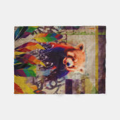 Red Panda Abstracte  kunstsamenstelling pop Fleece Deken (Voorkant (Horizontaal))