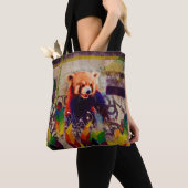 Red Panda Abstracte  kunstsamenstelling pop Tote Bag (Dichtbij)