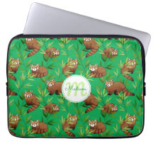 Red Panda & Bamboe Leaves Pattern