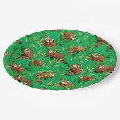 Red Panda & Bamboe Leaves Pattern Papieren Bordje (Gekanteld)
