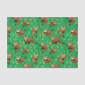 Red Panda & Bamboe Leaves Pattern Tissuepapier (Voorkant)