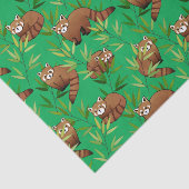 Red Panda & Bamboe Leaves Pattern Tissuepapier (Detail)