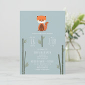 Red Panda Bamboo Blue Boy Baby shower Invitation (Debout devant)