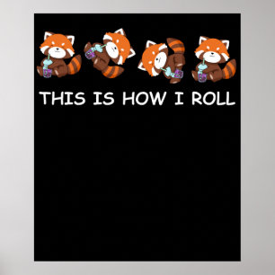Red Panda bubble Tea Boba Tea Tea Poster