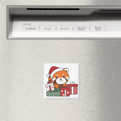 Red Panda cadeau de Noël hiver Red Pandas Magnet (In Situ (Lave-vaisselle))