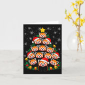 Red Panda Christmas Tree Funny Animal Kaart (Gele Bloem)
