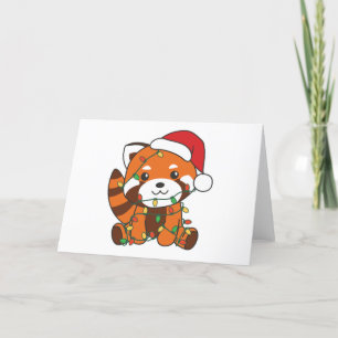 Red Panda Christmas Winter Animals Red Pandas Feestdagen Kaart