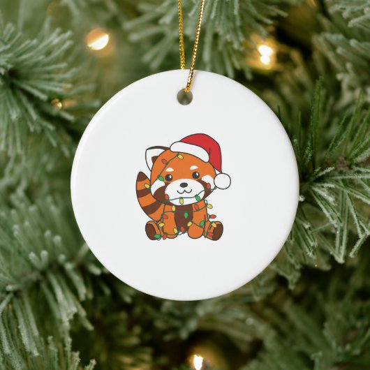 Red Panda Christmas Winter Animals Red Pandas Keramisch Ornament (Boom)