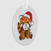Red Panda Christmas Winter Animals Red Pandas Ornament (voorkant)