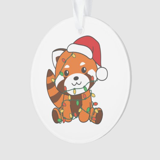 Red Panda Christmas Winter Animals Red Pandas Ornament (voorkant)