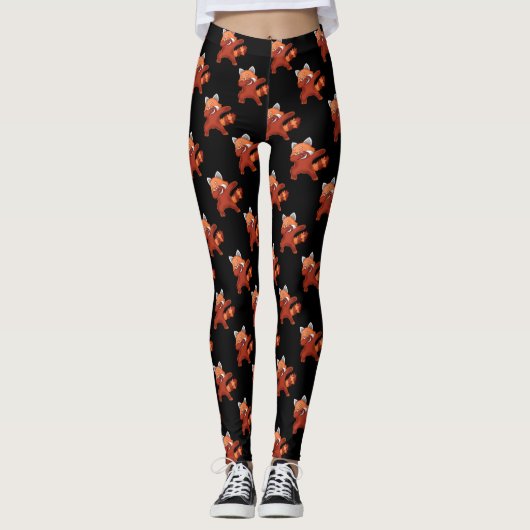 Red Panda Dabbing Leggings (Voorkant)