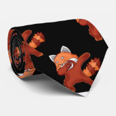 Red Panda Dabbing Stropdas (Opgerold)