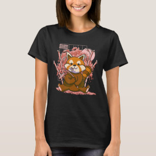 Red Panda Day Cherry Blossom Bloom Pink Sakura Ba T-shirt