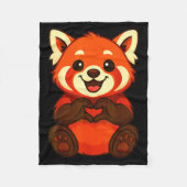 Red Panda Doing Heart With Hands Valentines Day Fleece Deken (Voorkant)