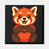 Red Panda Doing Heart With Hands Valentines Day Magneet (Voorkant)