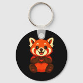 Red Panda Doing Heart With Hands Valentines Day Sleutelhanger (Voorkant)