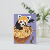 Red Panda Eating Spaghetti Briefkaart (Staand voorkant)