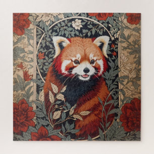 Red Panda Elegant William Morris geïnspireerd door Legpuzzel