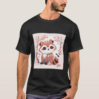 Red Panda en Cherry Blossom schets Schattig T-shirt