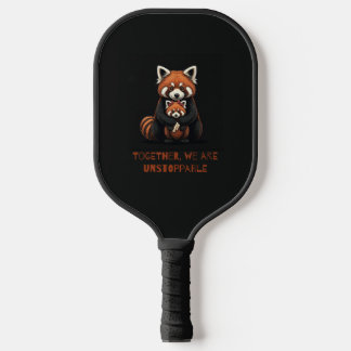 Red Panda Family Embrace Pickleball Paddle